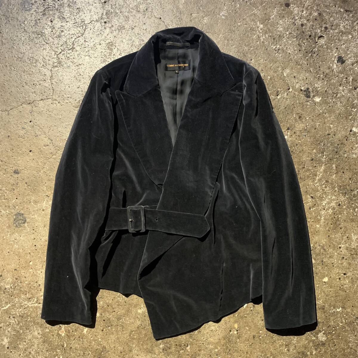 COMME des GARCONS 88AW ベルベット タイロッケンジャケット ベルト GJ-05001 80s AD1988 コムデギャルソン拍卖