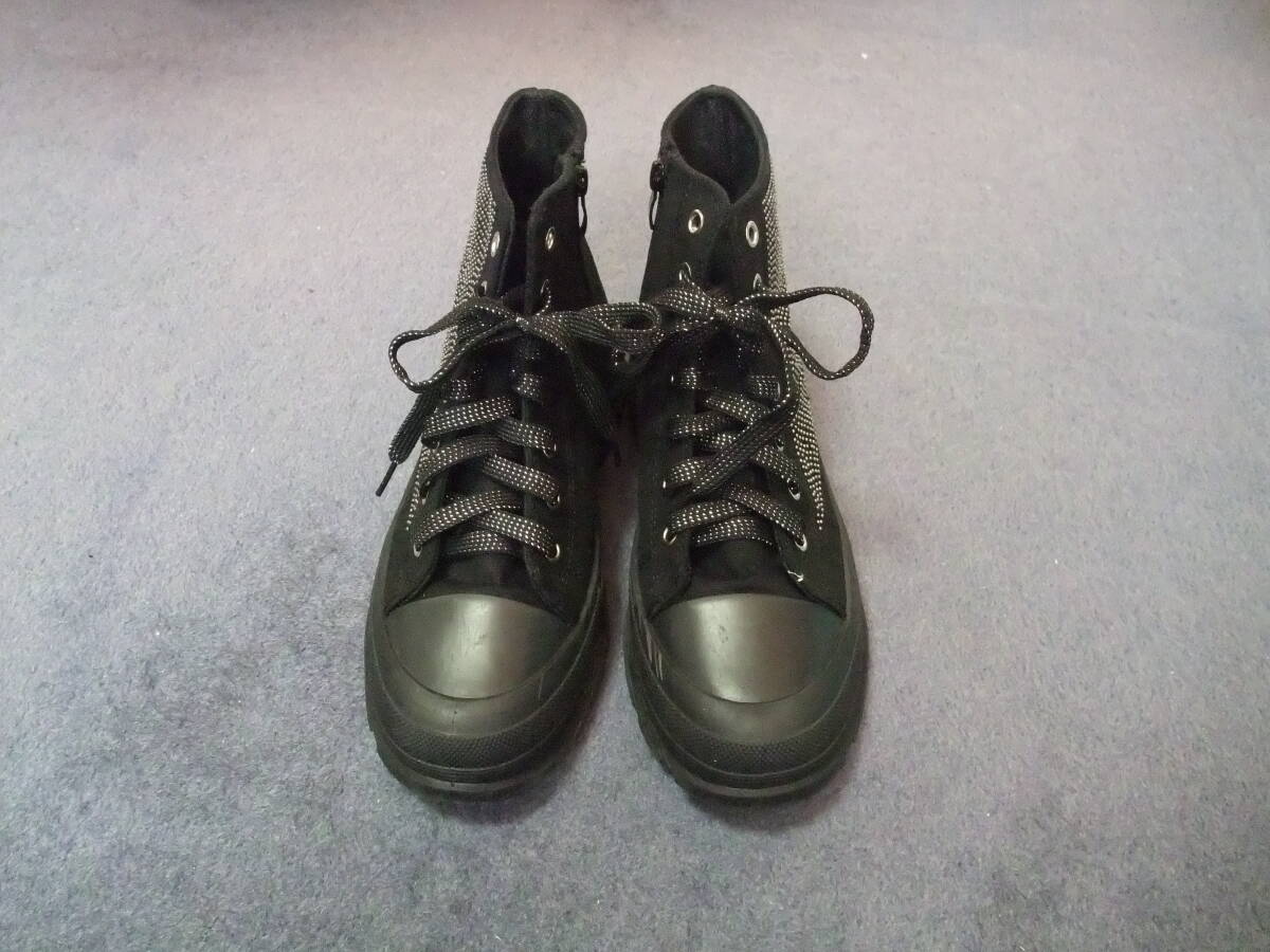 送料無料!kitson キットソン キラキラ ハイカットスニーカー 黒 サイズ38 Lサイズ 24cm拍卖