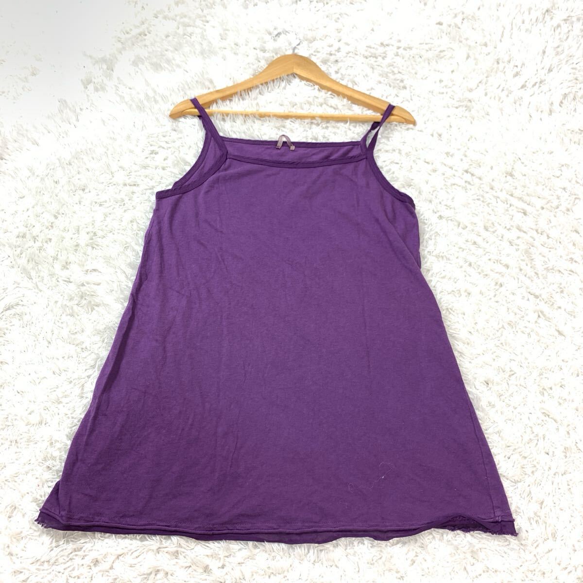 Pal'las Palace パラスパレス キャミソール ノースリーブ トップス 紫 パープル コットン 0 YA9531拍卖