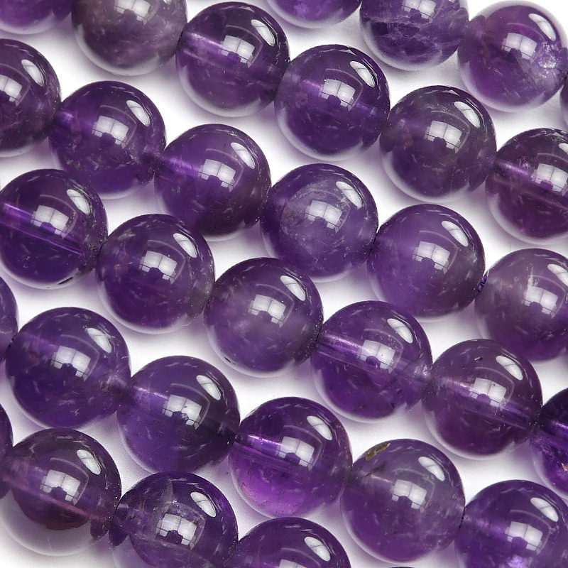 ザンビア産 アメジスト 丸玉 8mm【1連販売】 / 2-2 AM8M-X拍卖