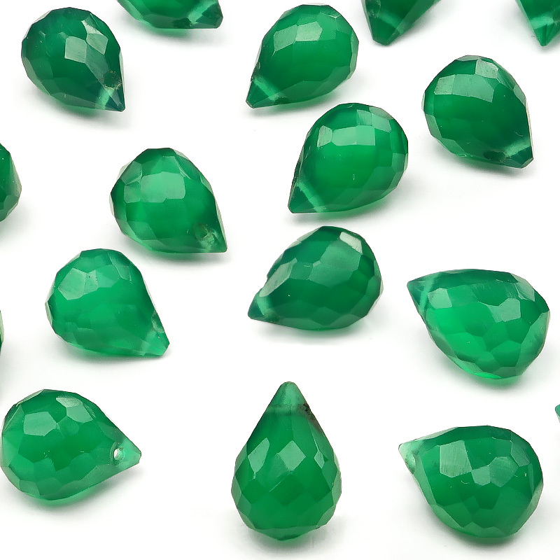 粒販売 インド産 グリーンオニキス ドロップカット 7~8mm【4粒販売】 / T046 OX7DP拍卖
