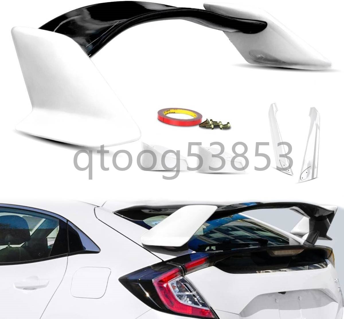 ホンダ シビック ( FK7 / FK8 ) 用リアウィング リアスポイラー (ホワイト) 安定性UPと同時に安全性も向上!!拍卖