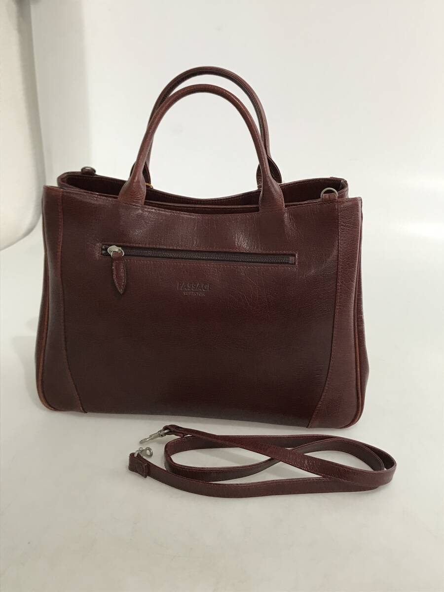 G7959 PASSAGE COLLECTION レザー ハンドバッグ ショルダーバッグ 2way 牛革 ワイン色 拍卖