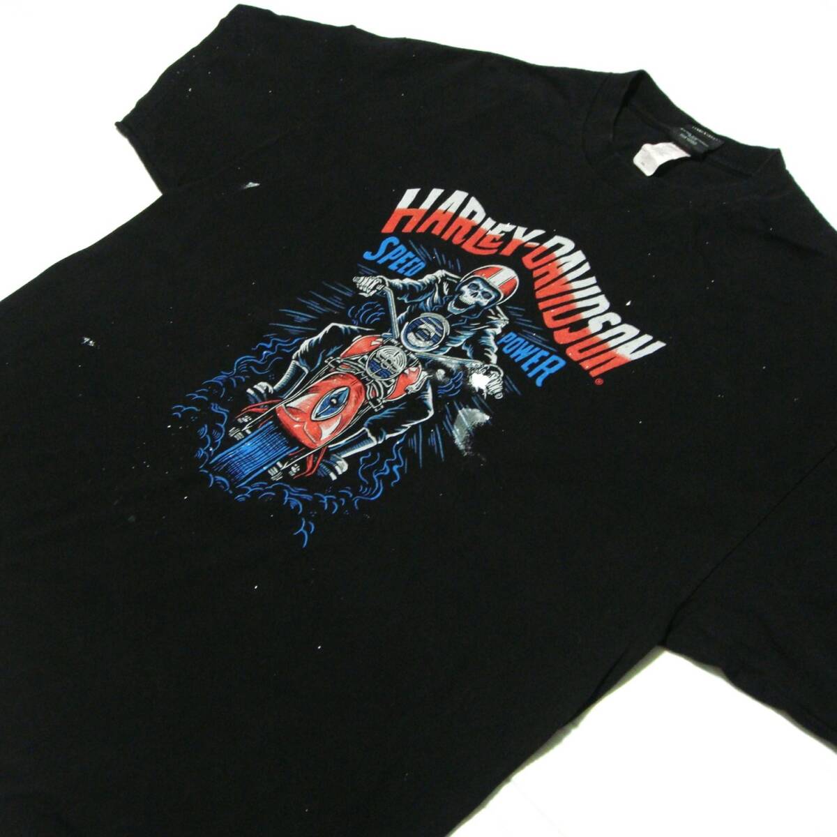 【送料無料】ハーレーダビッドソン/HARLEY-DAVIDSON【 黒 ドナウ川にスカルライダー ブタベスト Tシャツ3L】アメリカ ロック バイカー■o5拍卖