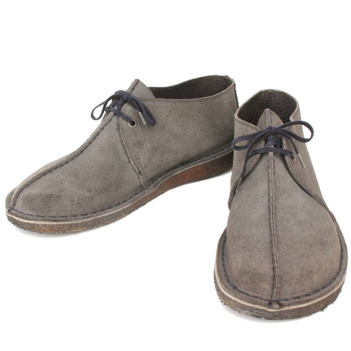 (51505)良品 希少色ClarksクラークスMADE IN ENGLANDデザートトレックUK9.5 US10 約28cm(スエード イングランド英国製グレー灰ヴィンテージ拍卖