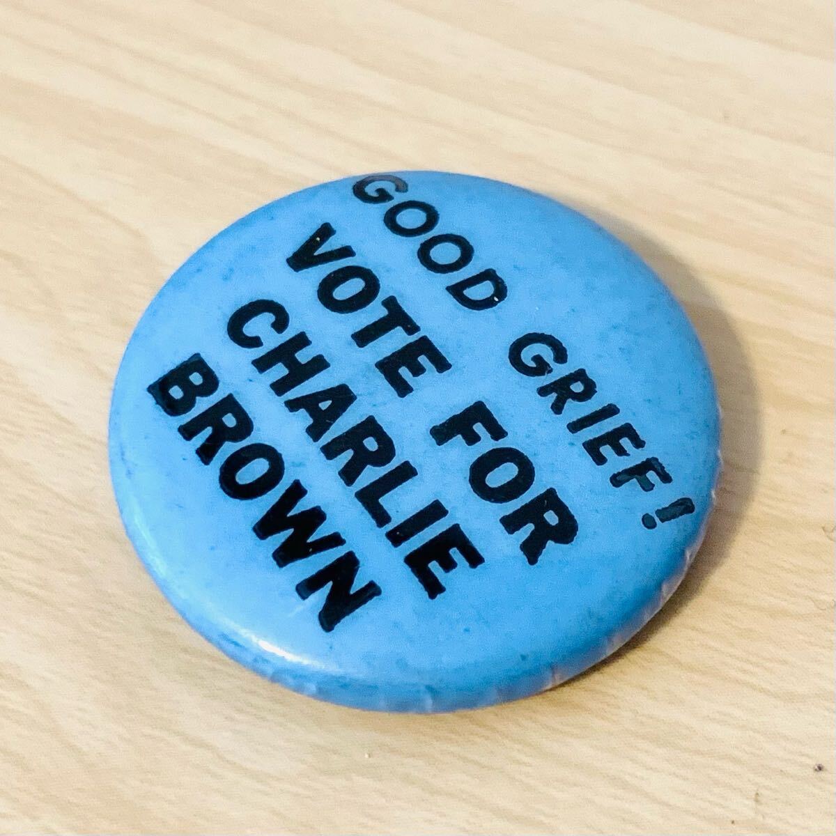 60s スヌーピー 缶バッジ ヴィンテージ VOTE FOR CHARLIE BROWN スヌーピー デットストック 藤原ヒロシ ピーナッツ チャーリー・ブラウン拍卖