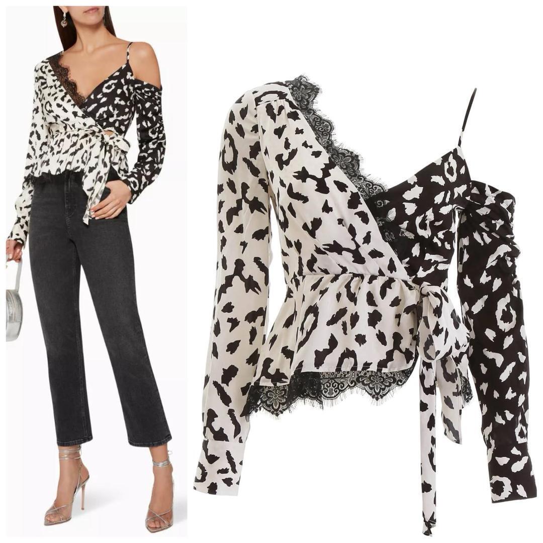 Self-Portrait ワンショルダー レオパード 長袖 トップス拍卖