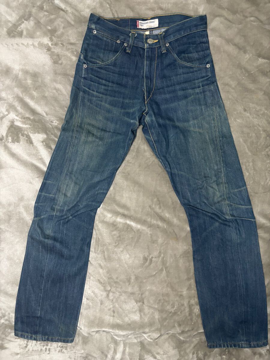 Levi's ENGINEERED JEANS TIGHT リーバイス 立体裁断 ヒゲ 縦落ち拍卖