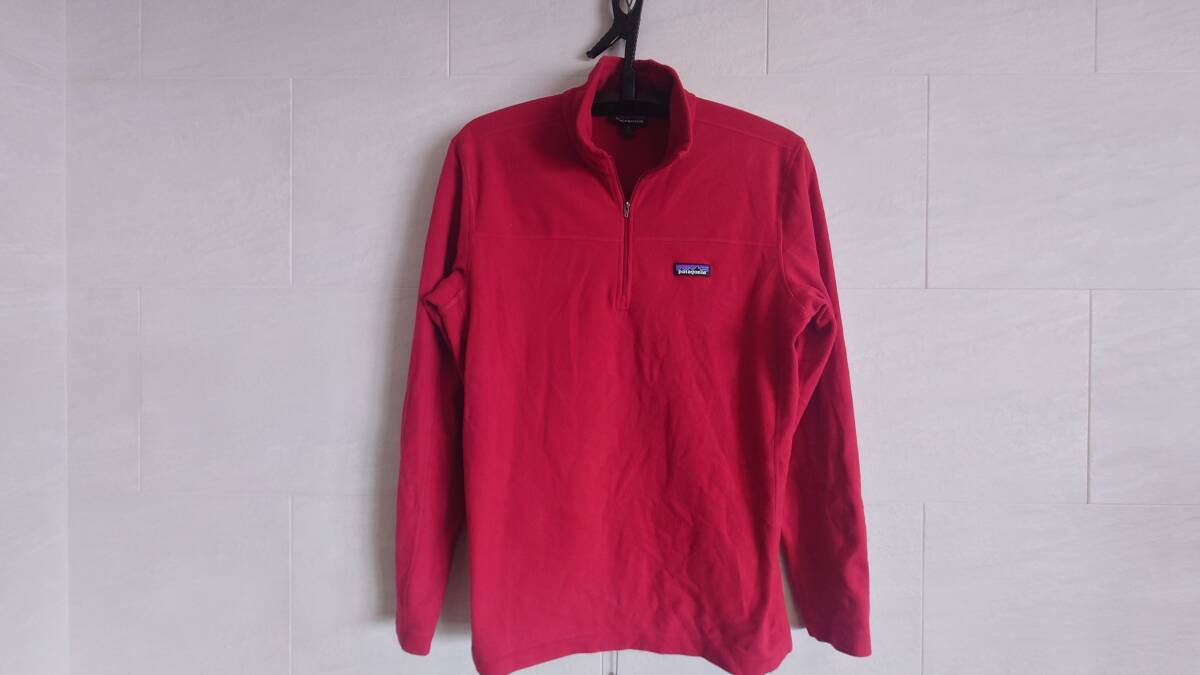<美品> Patagonia パタゴニア メンズL マイクロD・プルオーバー ハーフジップフリース STY26176 赤拍卖