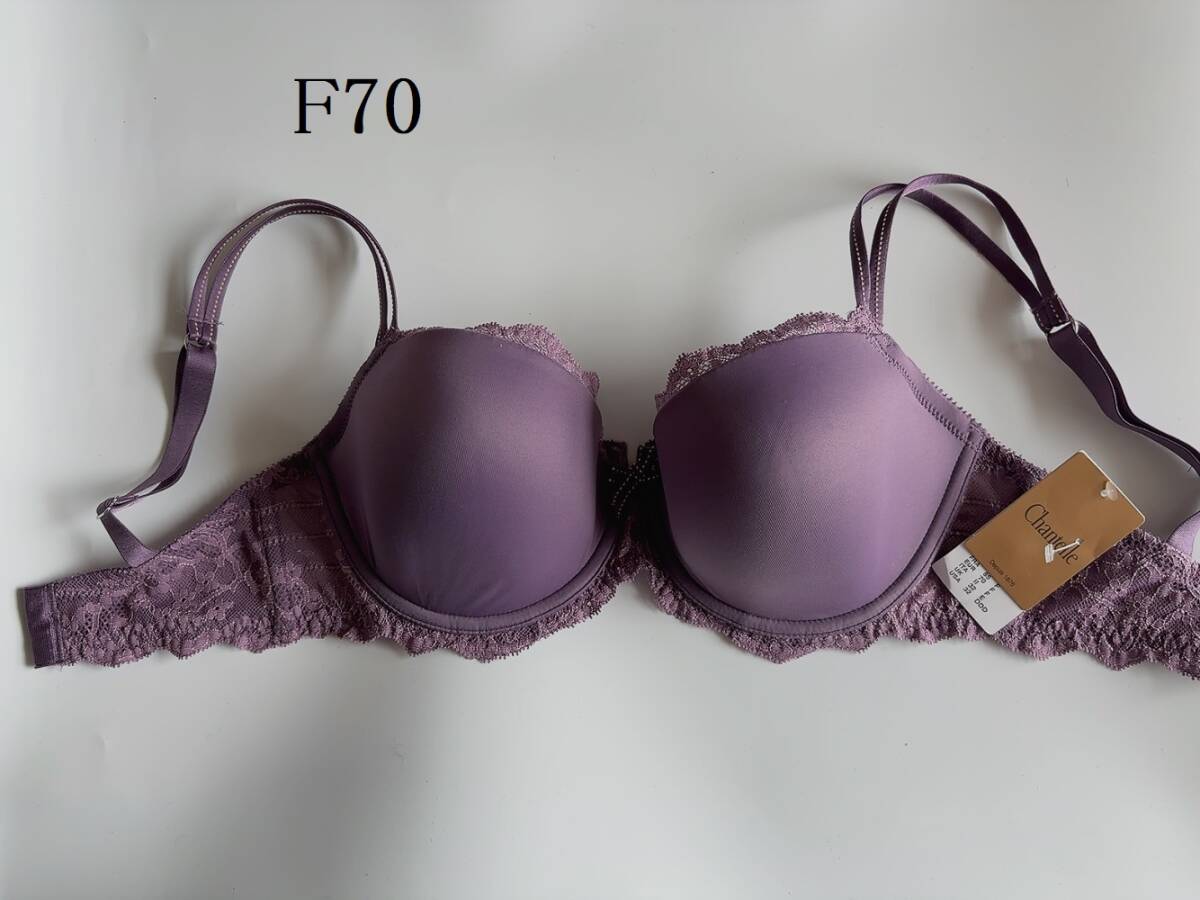 F70☆Chantelle シャンテル フランス海外高級ランジェリーパープル ブラ 格安拍卖