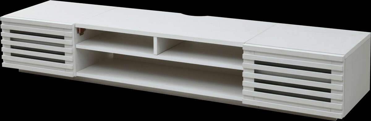 テレビボード ロータイプ 大型テレビ台 50インチ フラップ扉×フラップ扉 ホワイト拍卖