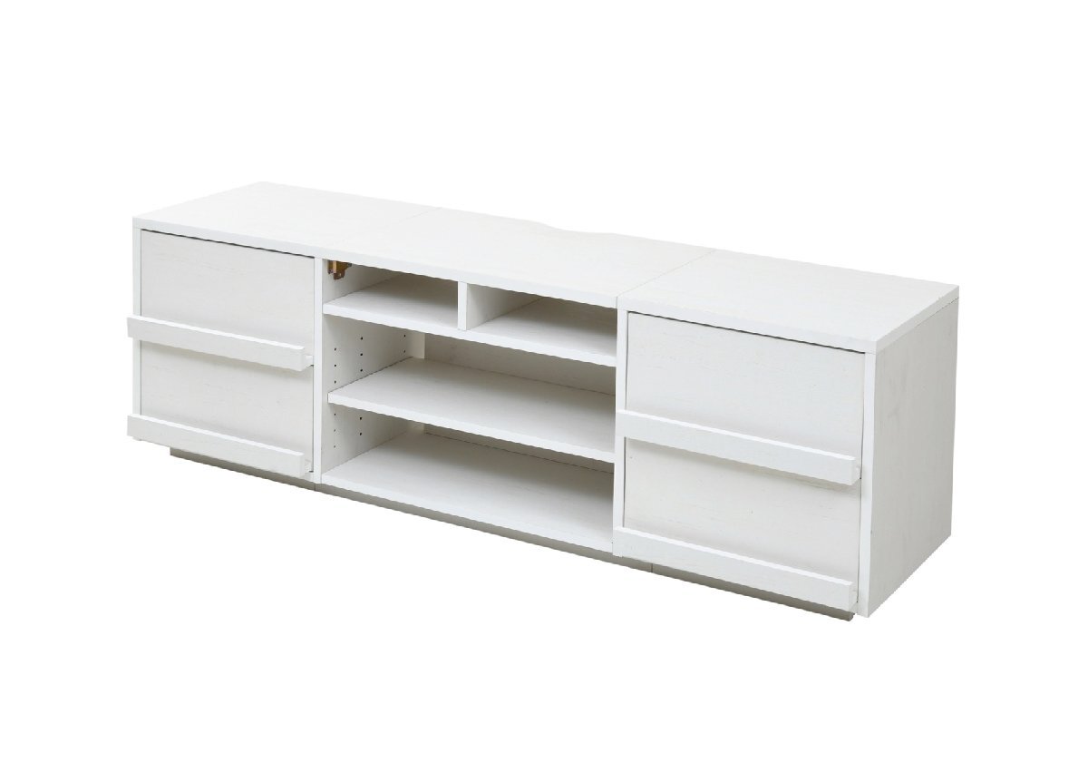 テレビボード ハイタイプ 大型テレビ台 55インチ 引き出し×引き出し ホワイト拍卖