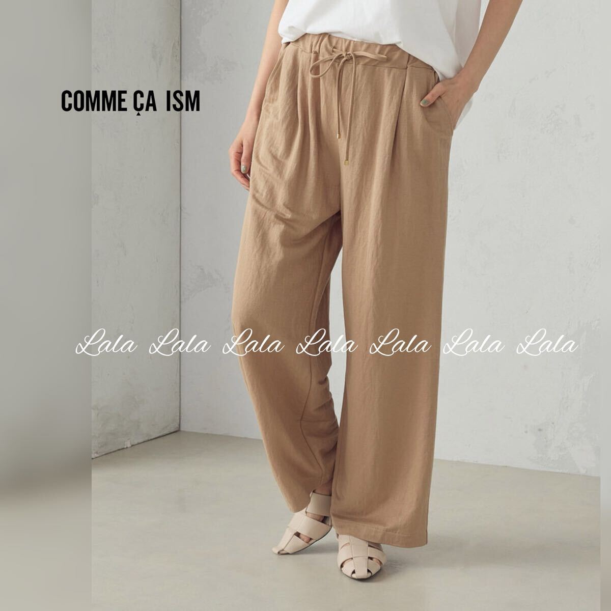 【新品】COMME CA ISM (コムサイズム) パンツ イージーパンツ ワイドパンツ リンクルジャージーパンツ拍卖