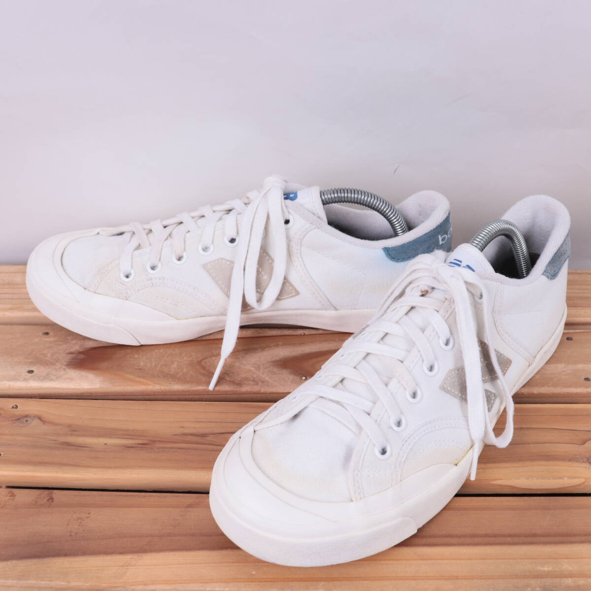z9422【PROCTWT】ニューバランス US9 27.0cm/白 ホワイト ブルー グレー newbalance メンズ スニーカー 中古拍卖