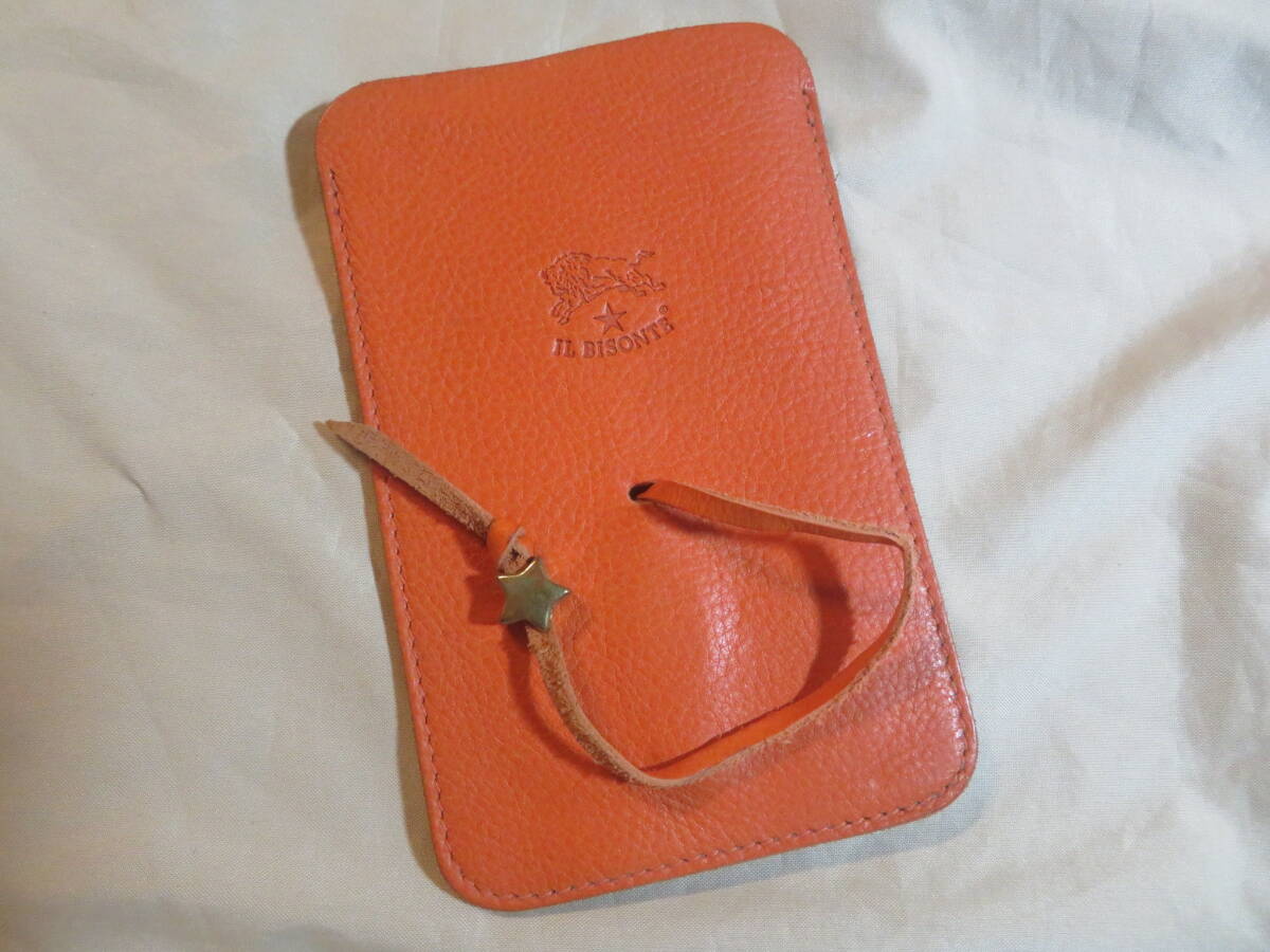 イルビゾンテ iphoneケース オレンジ色 イタリアンレザー IL BISONTE拍卖