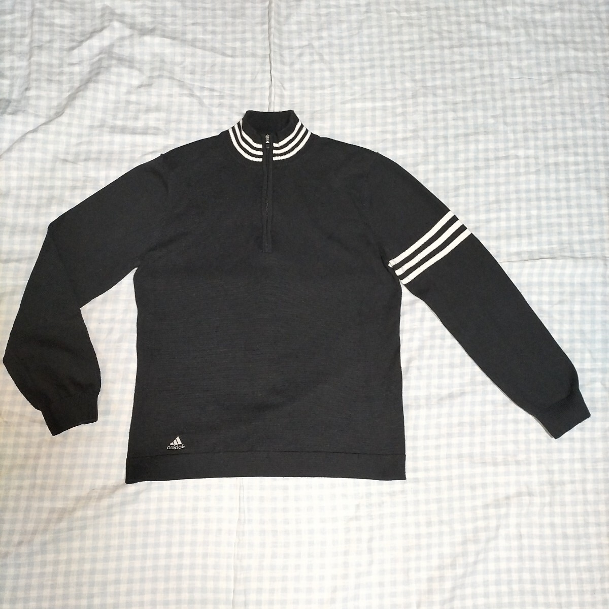 adidasアディダスのハーフジップ長袖ニットセーター拍卖