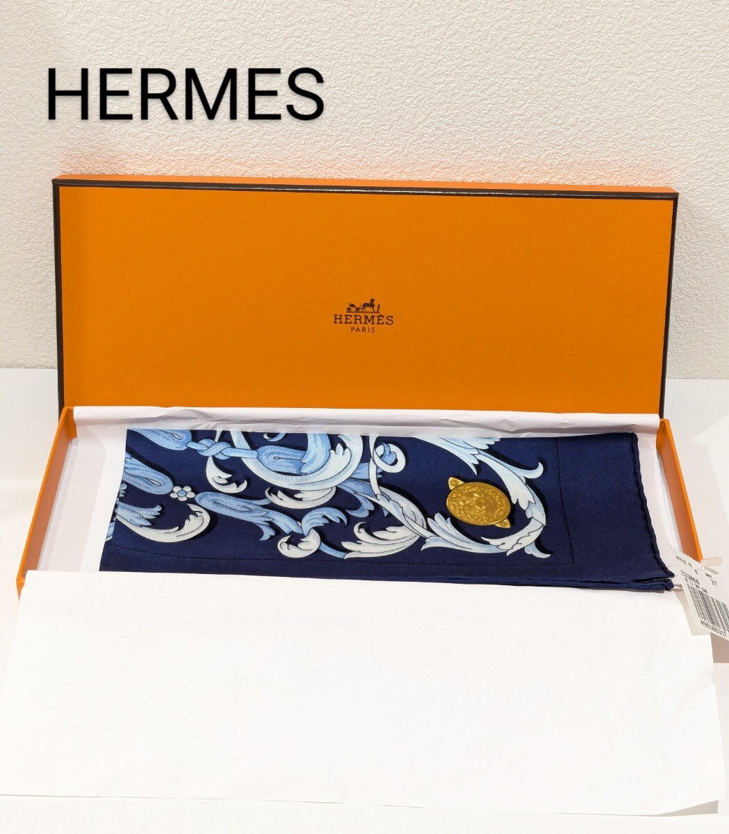 新品 HERMES カレ45 スカーフ 未使用 エルメス プチカレ 確実正規拍卖