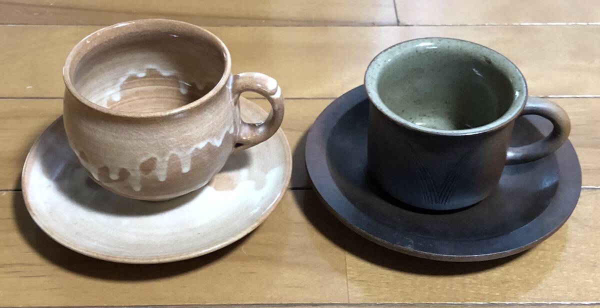 コーヒーカップ ソーサー 2セット 陶器 拍卖