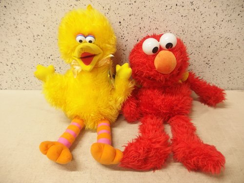 0550103s【セサミストリート エルモ ビッグバード パペット ぬいぐるみ】アミューズメント品/全長48cm程 51.5cm程/中古品拍卖