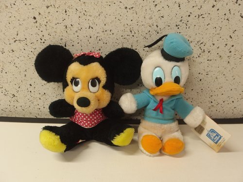 0550252a【ディズニー キャラクタービーンバッグ ぬいぐるみ ドナルドダック ミニーマウス】東京ディズニーランド 中古 全長26.5~27.5cm程拍卖