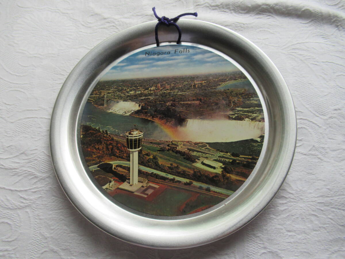飾り トレイ ナイアガラ 直径29cm アルミ製 海外のお土産拍卖