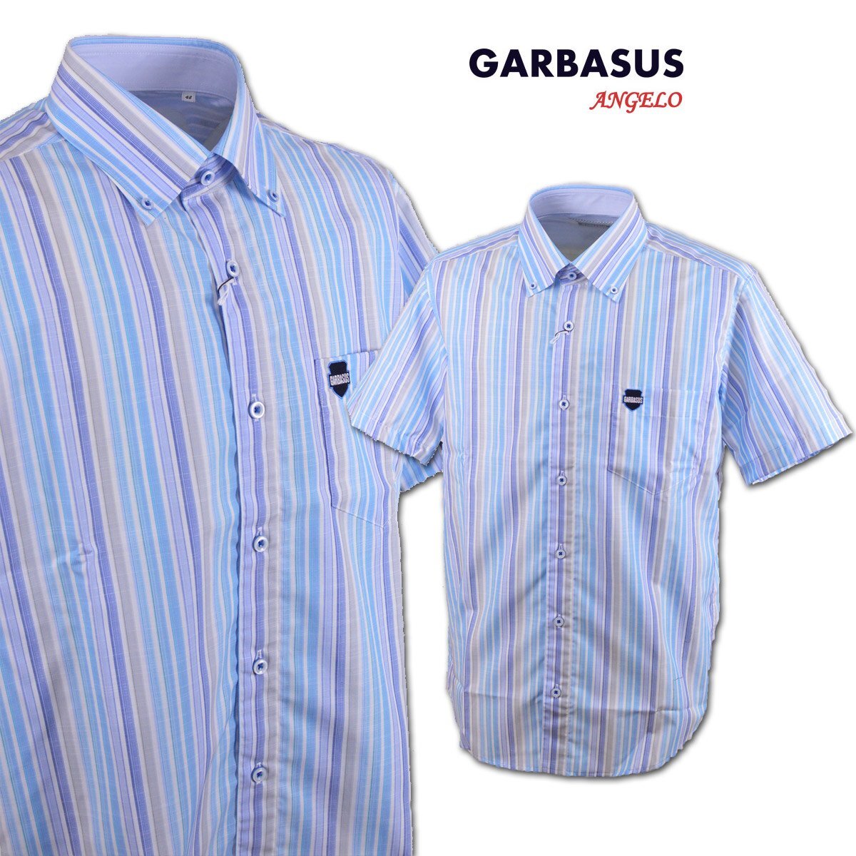 30%OFF【GARBASUS ガルバス】メンズ 半袖シャツ M(46) 青 31-2104-03-45 アンジェロ カジュアル ゴルフ おしゃれ かっこいい @拍卖