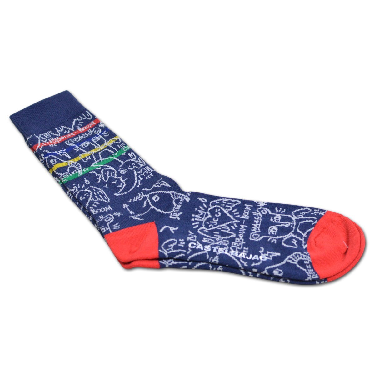 2025新作【カステルバジャック】メンズ 靴下 ソックス 紺 7215193180-59 CASTELBAJAC カジュアル ゴルフ メール便可 ポップ おしゃれ @拍卖
