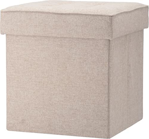不二貿易 収納スツール 折りたたみ 幅38×奥行38×高さ40cm ベージュ オットマン 収納ボックス 耐荷重80kg拍卖