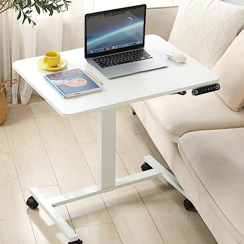 Radlove パソコンデスク 昇降式 サイドテーブル 電動昇降式 デスク 幅80CM×奥行60CM 介護テーブル PC拍卖