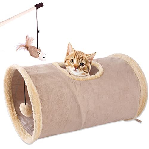 Fumemo 猫トンネル 猫じゃらし 猫 おもちゃ キャット トイ トンネル 穴 ねこ 遊び 道具 人気 ペット 玩具拍卖