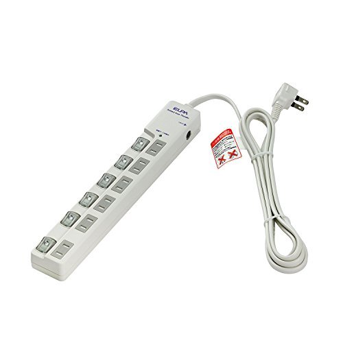 エルパ(ELPA) スイッチ付タップ 雷ガード コンセント 延長コード LED 上差し 6個口 2m ブレーカー WLS拍卖