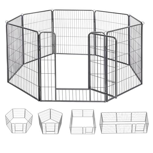 Dinah Alsop ペットフェンス 中大型犬用? ペットケージ パネル8枚 ペットサークル 四角ポール 折り畳み式拍卖