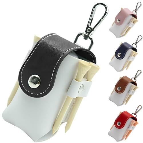 fogman ゴルフボールケース メンズ レディース おしゃれ かわいい カラー 軽量 PUレザー (ブラック)拍卖