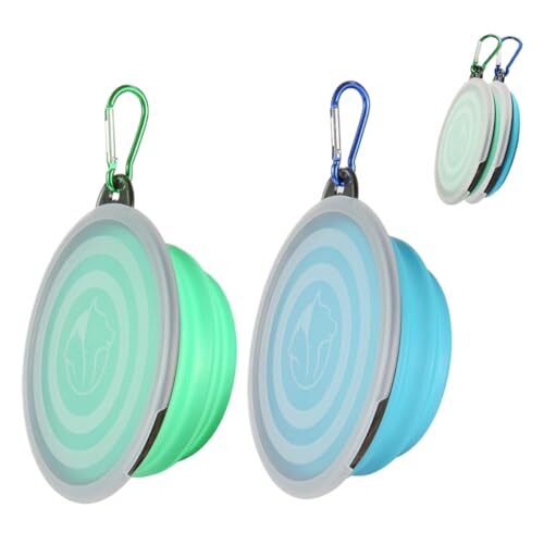 Morices 折りたたみ式 ペット食器 2個セット ペットボウル シリコン製 携帯ペットボウル 給水ボウル 餌入れ 水拍卖