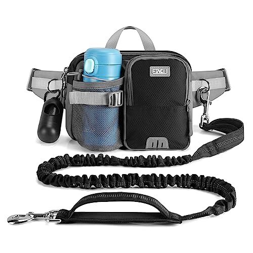 ETACCU犬用リード ウエストパック付きハンズフリー 124-180cm伸縮リード ランニング トレーニング 耐荷重5拍卖
