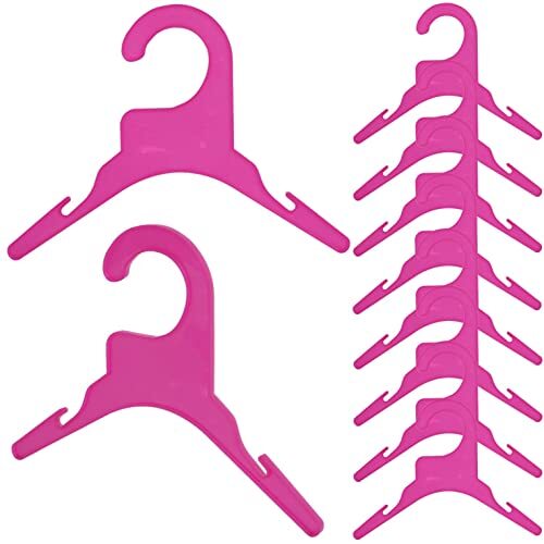 fogman ペットハンガー 犬 猫 服 専用 プラスチック 洋服 収納 軽量 10本セット (ピンク)拍卖