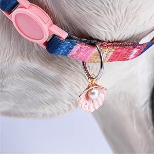 ★最終価格★猫用首輪 安全バックル付き 可愛い 超軽量 調節可能 貝 マカロンカラー 夏拍卖