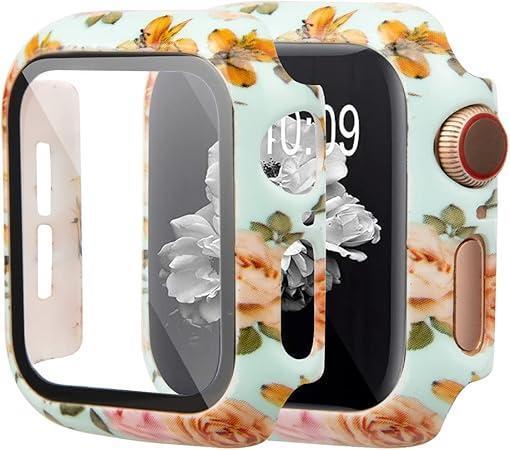 ★最終価格★薔薇 AppleWatch用 全面保護ケース PCフィルム付き 軽量 装着簡単 rose バラ 花拍卖