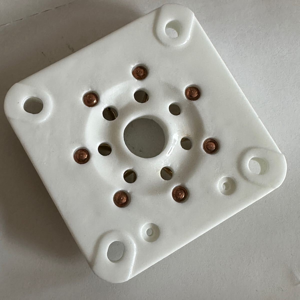 2pcs ペア 真空管 Scepter 7pin ソケット Gold 813 他 ラージ UZ 金 7 ピン 送信管 セラミック 陶器製拍卖