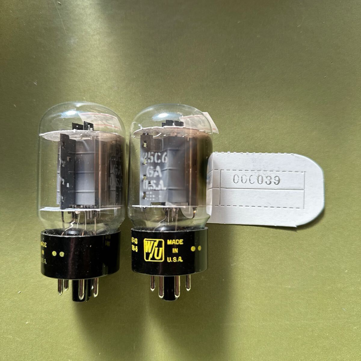 2pc NOS 試験済 真空管 25C6 GA General Erectric GE 商社プリント パワー アンプ 自作 出力 管 24年 秋号 MJ キット拍卖