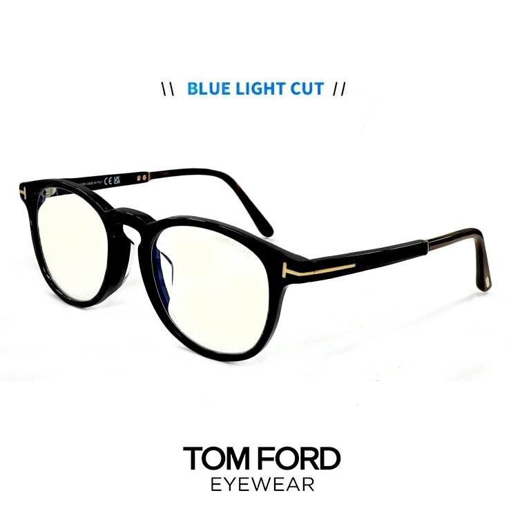 新品 トムフォード FT5891-F-B 005 ブルーライトカット 伊達メガネ 度なし メンズ TOM FORD TF5891FBボスリントン 型 uvカット 黒縁 黒ぶち拍卖