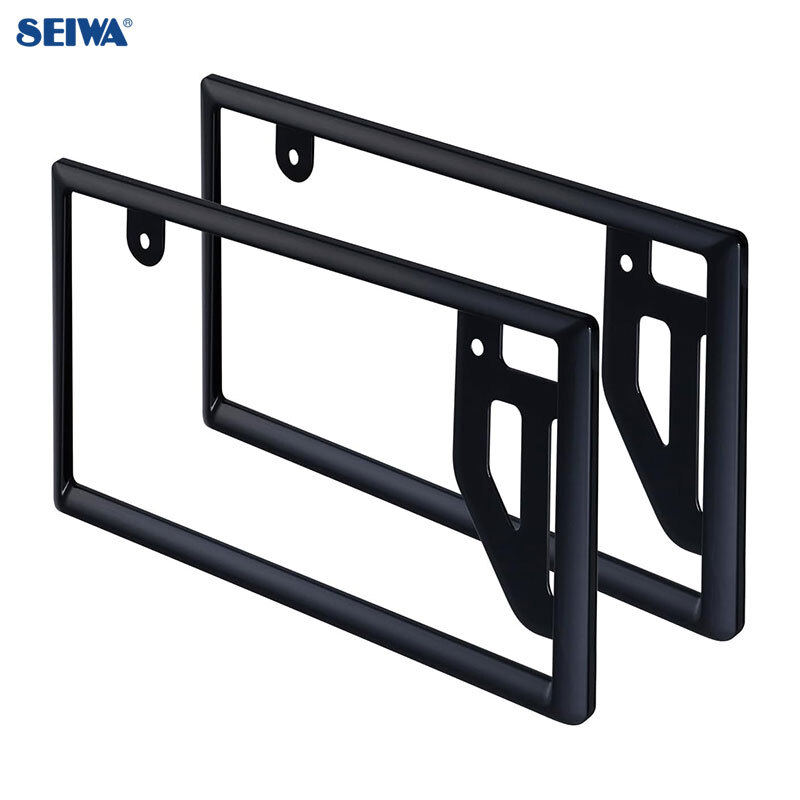 GLOSSY ナンバーフレームセット 2枚入 前後 ブラック 普通・軽自動車 紫外線劣化防止塗装 セイワ K443拍卖