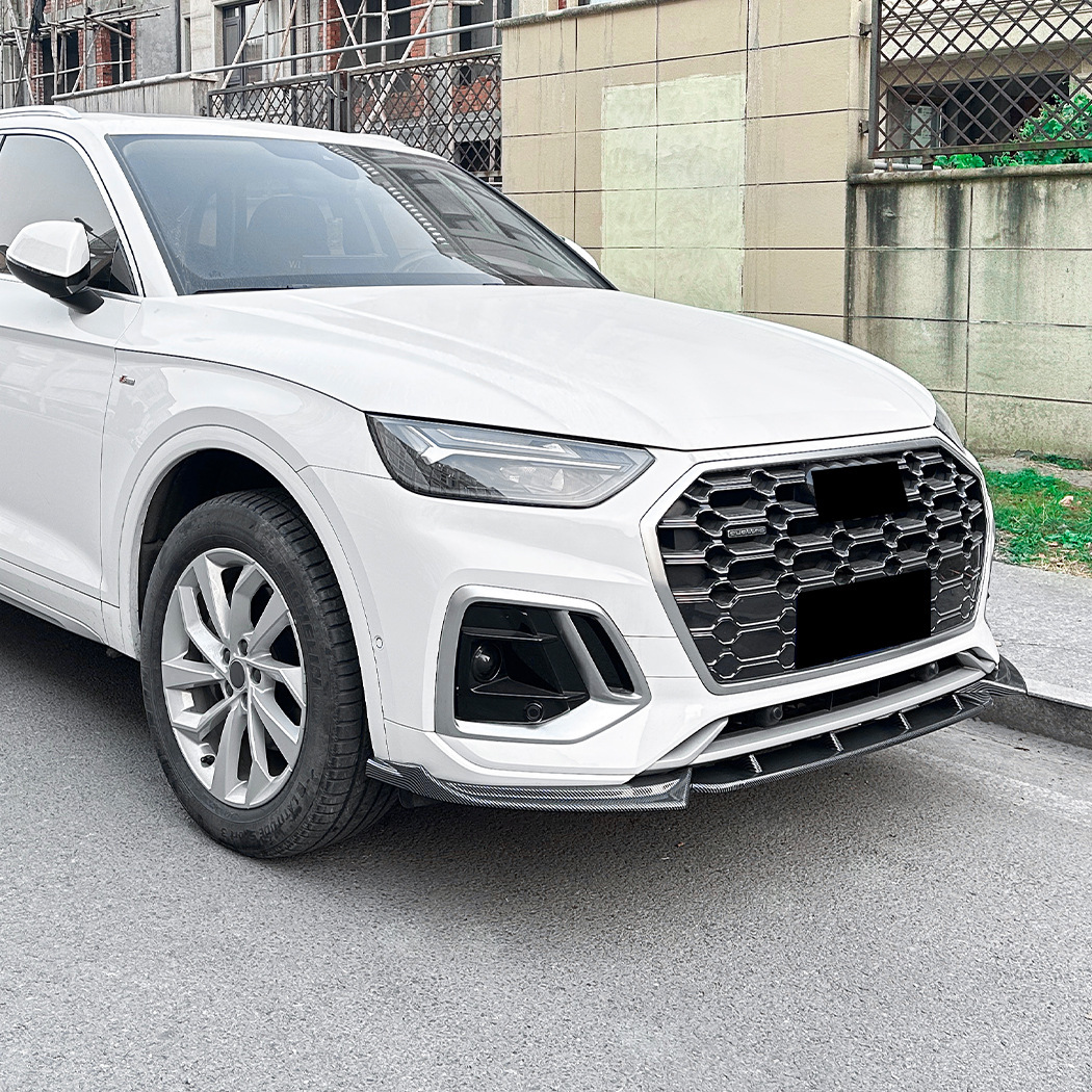 スポーティ全開♪ カーボン ルック フロントリップ フロントバンパー スポイラー アウディ Q5スポーツバック 40TDI クワトロ Sライン FY拍卖