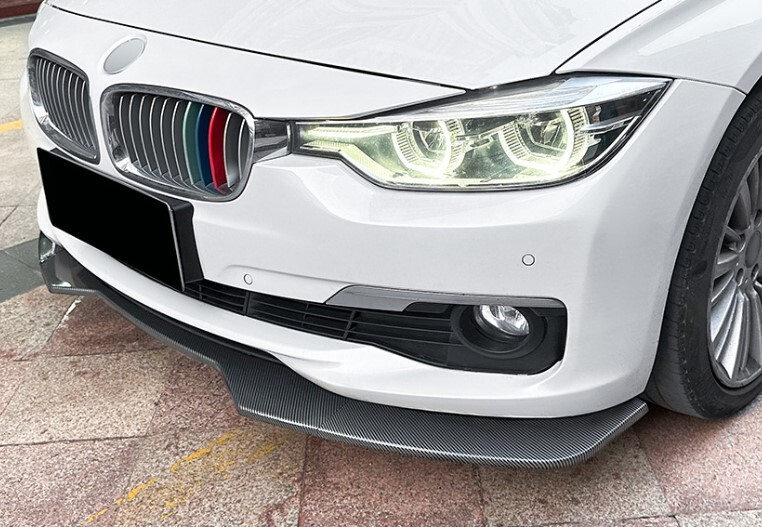 スポーティ全開♪ BMW カーボン ルック フロントバンパー リップ スポイラー F30 318i 320d 320i 328i 330e 330i 340i 3シリーズ セダン拍卖