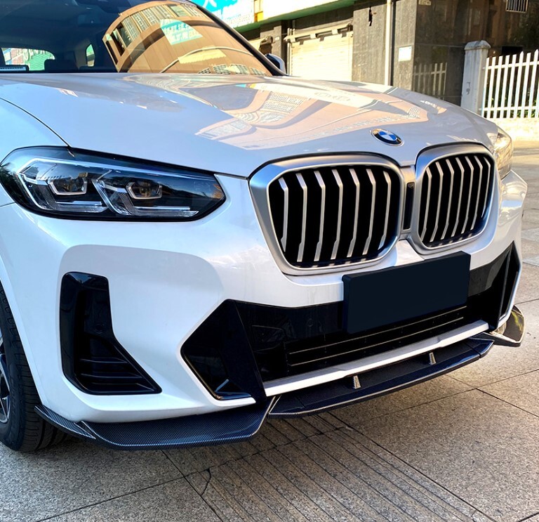 スポーティ全開♪ BMW カーボン ルック フロントバンパー リップ スポイラー X3 G01 xDrive 20d 20i 30e M40d M40i Mスポーツ X3シリーズ拍卖