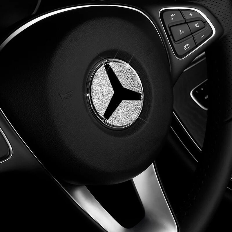 ラグジュアリー♪ ベンツ スワロフスキー ステアリング エンブレム カバー C253 GLC200 GLC200d GLC250 GLC350e GLC43 GLC63 クーペ 前期拍卖