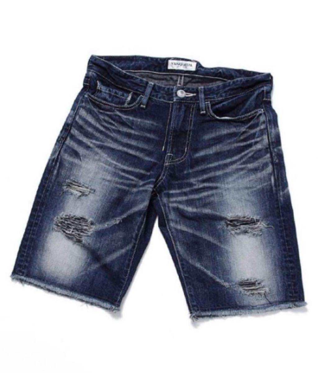新品未使用VJP5023 w30日本製Made in Japan【VANQUISH クラッシュデニムショートパンツ】ハーフ半ズボンジーパンジーンズメンズ紳士拍卖