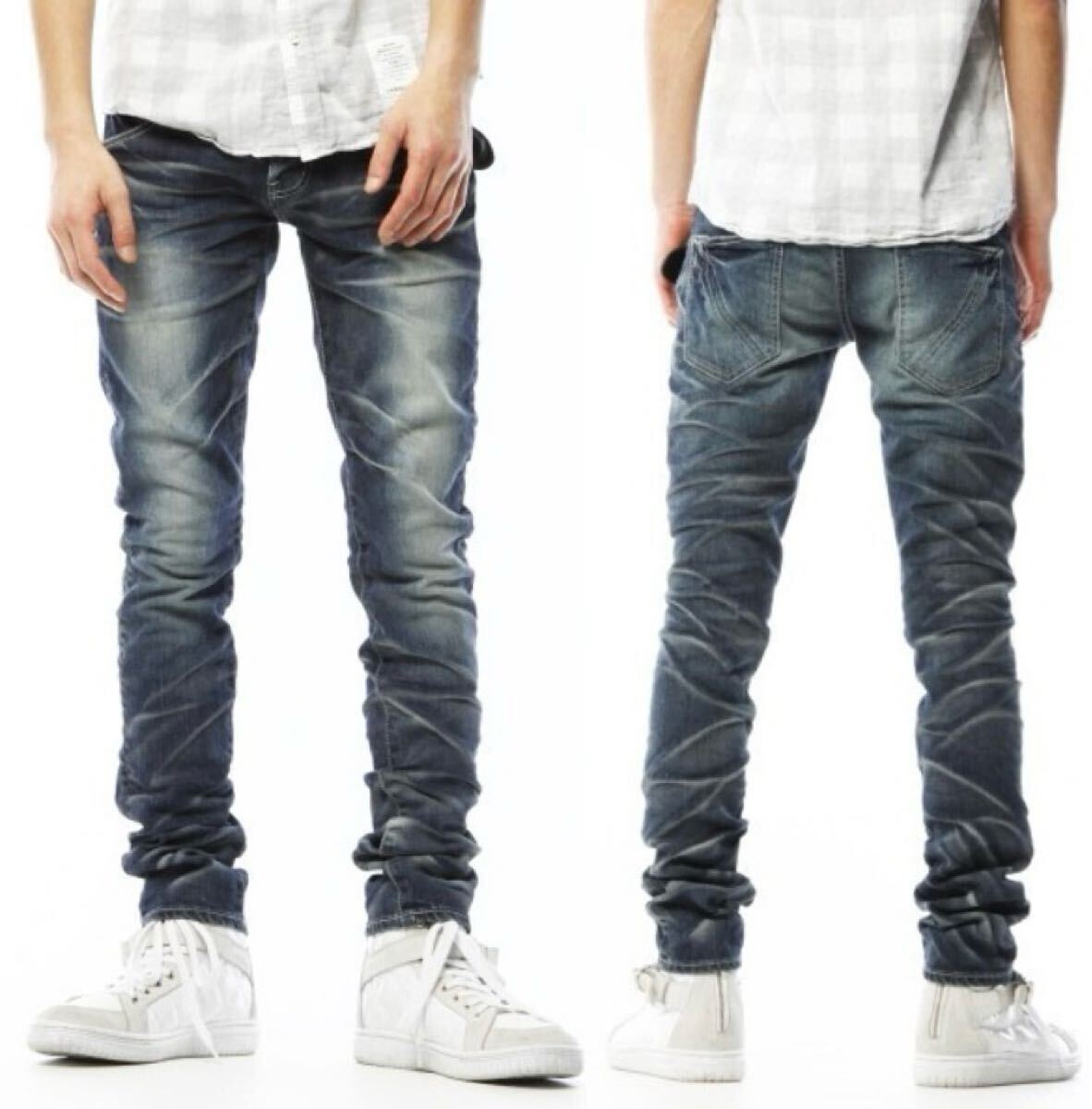 新品未使用VJP2063 w34日本製Made in Japan【VANQUISHホワイトブローストレッチタイトフィットストレート】ジッパーフライ ジーパン 紳士拍卖