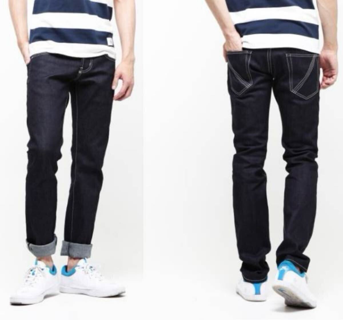 新品未使用VJP2111 w36日本製Made in Japan【VANQUISH ストレッチセルビッチノンウォッシュタイトフィットストレート】 ジーンズ 紳士拍卖