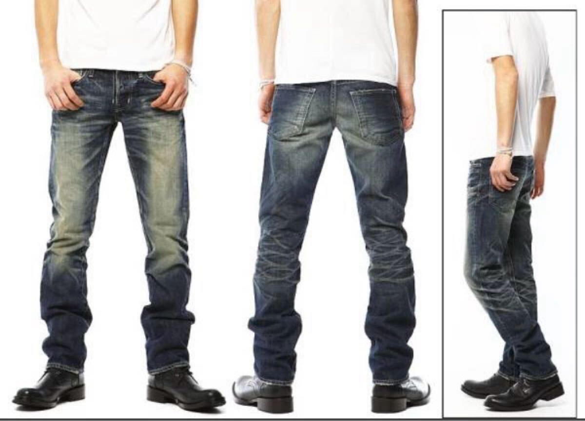 新品未使用VJP2034 w28日本製Made in Japan【VANQUISHセルヴィッチヴィンテージタイトフィットストレートデニム】ボタンフライメンズ紳士拍卖